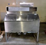 Gas powered 3 bay chip fryer - 2 PAN FCR - input 28.4kW - gas I3P - W 1300mm x D 800mm x H