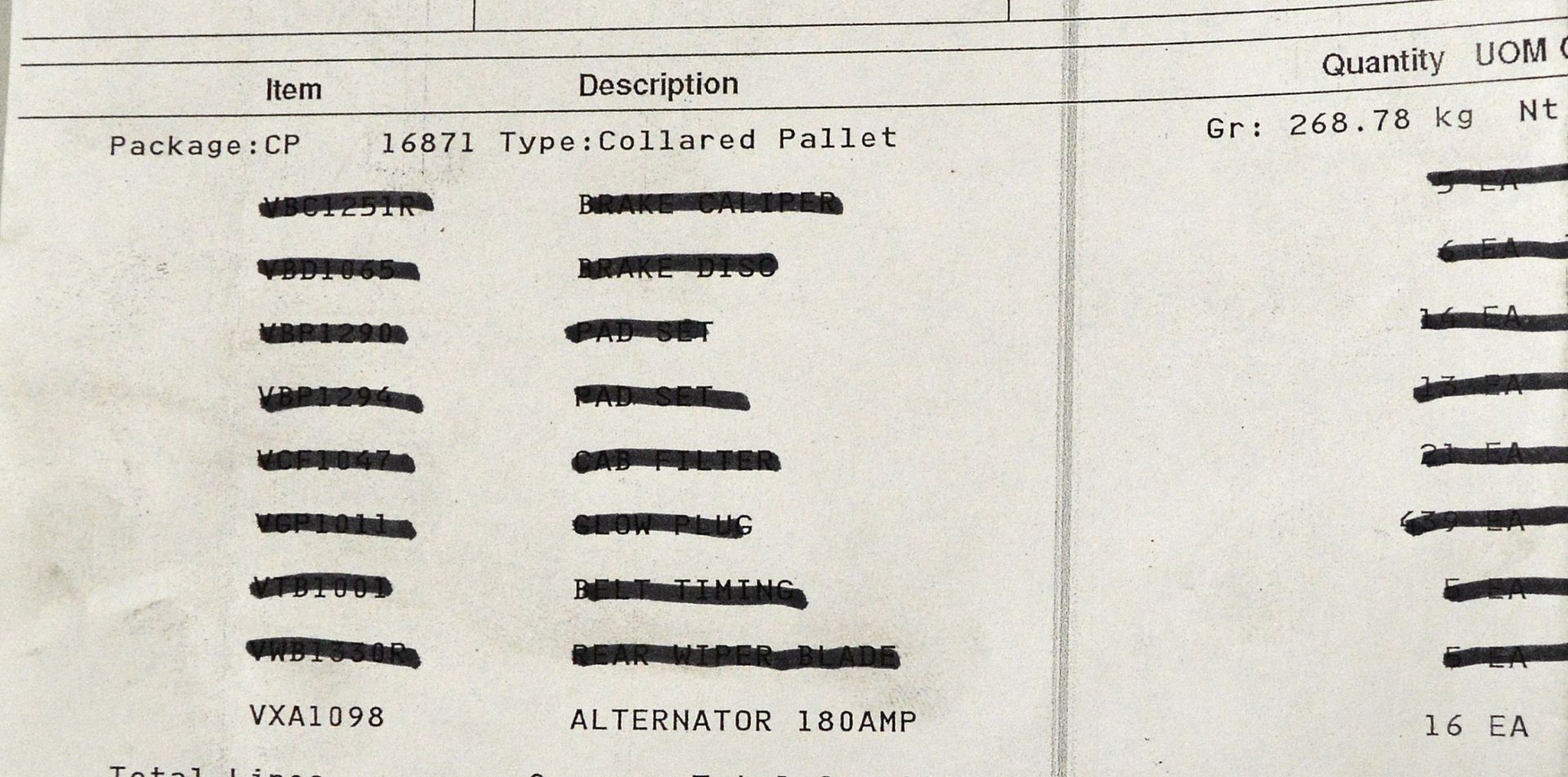 Vehicle parts - 16x VXA1098 alternators - see picture for itinerary for model numbers and - Image 4 of 4