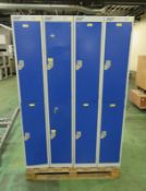 8x Single 2-Compartment Locker L 300mm x W 450mm x H 1780mm