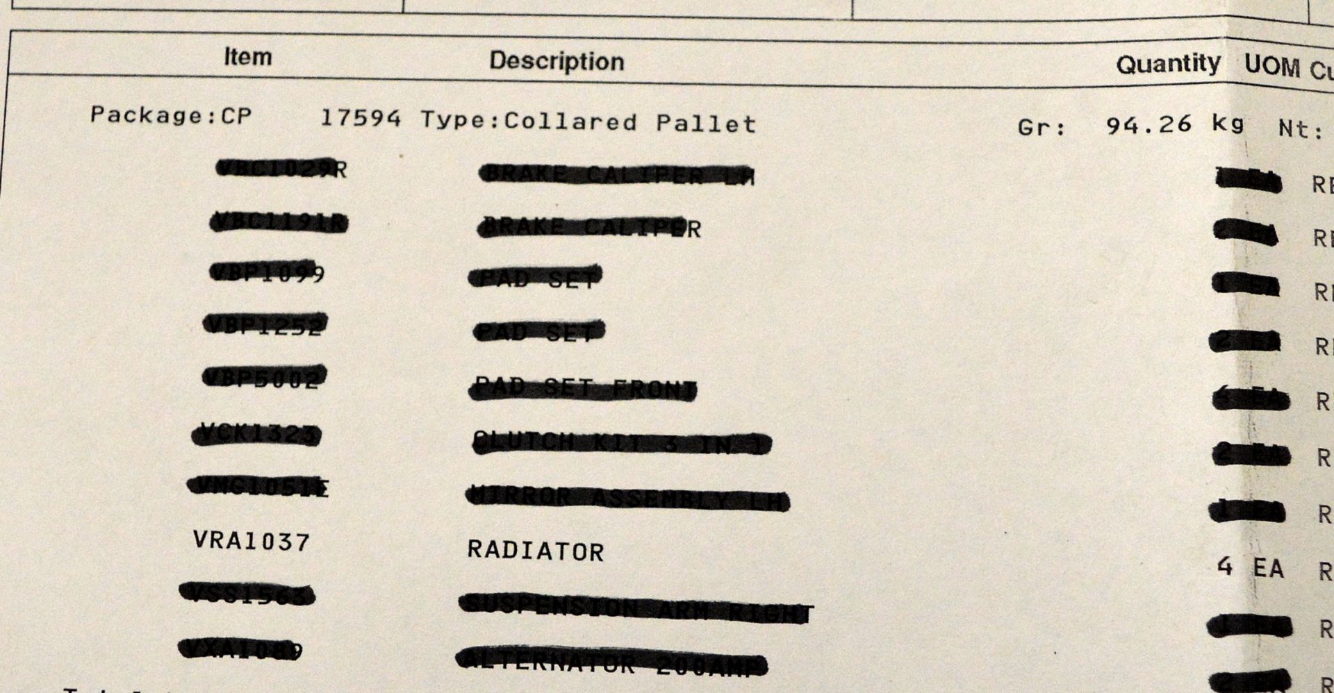 Vehicle parts - radiators - see picture for itinerary for model numbers and quantities - P - Image 5 of 5