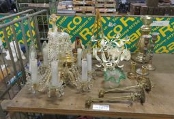 Various light fixtures & fittings - candleabra, candlesticks