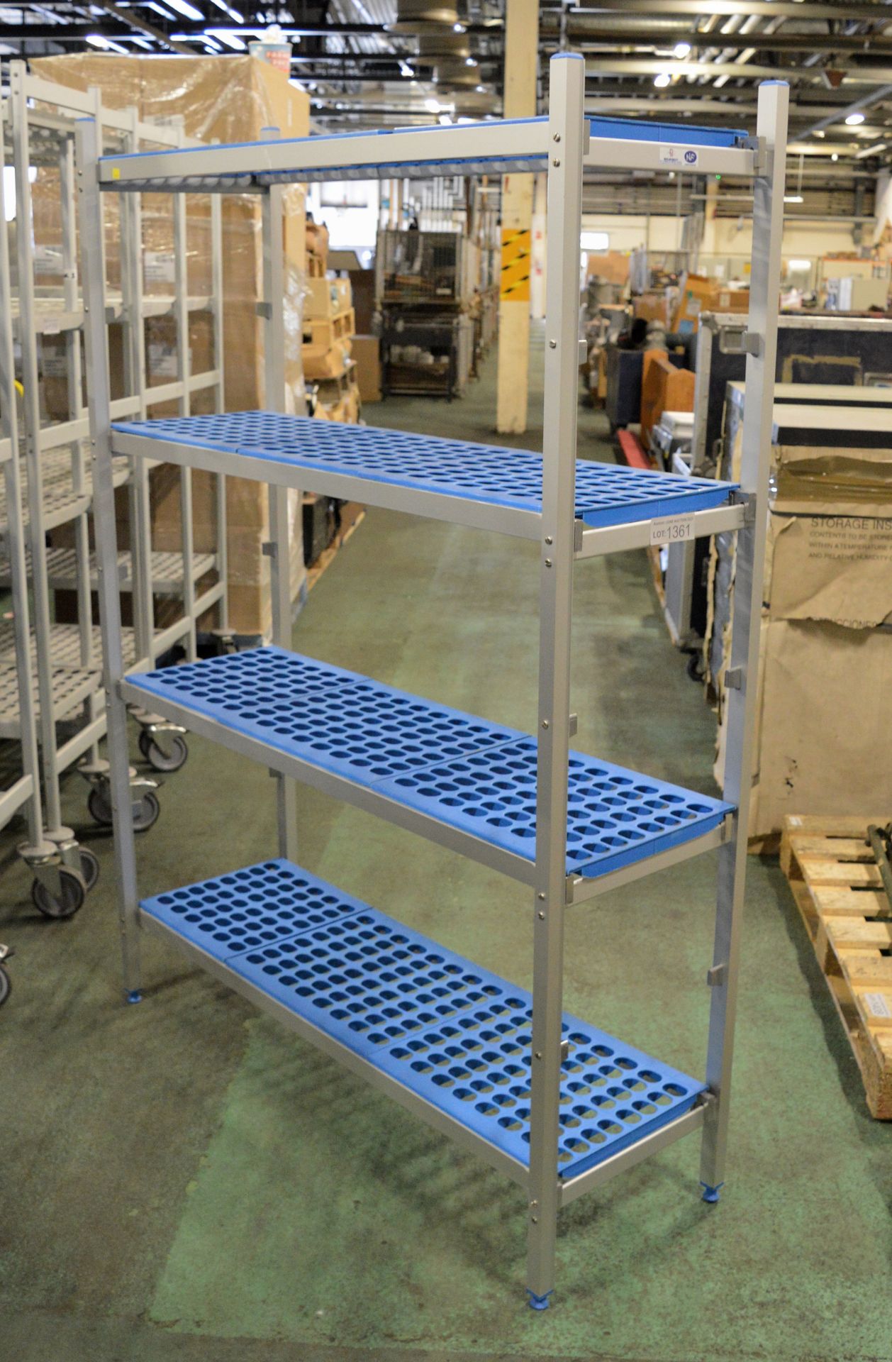 4 Tier Alloy And Plastic Static Racking L 1230mm x W 420mm x H 1720mm - Image 2 of 2