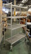 4 Tier Alloy And Plastic Mobile Racking L 1220mm x W 480mm x H 1880mm