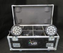 8x LEDJ Spectra Par 15Q8 in 8 way flightcase