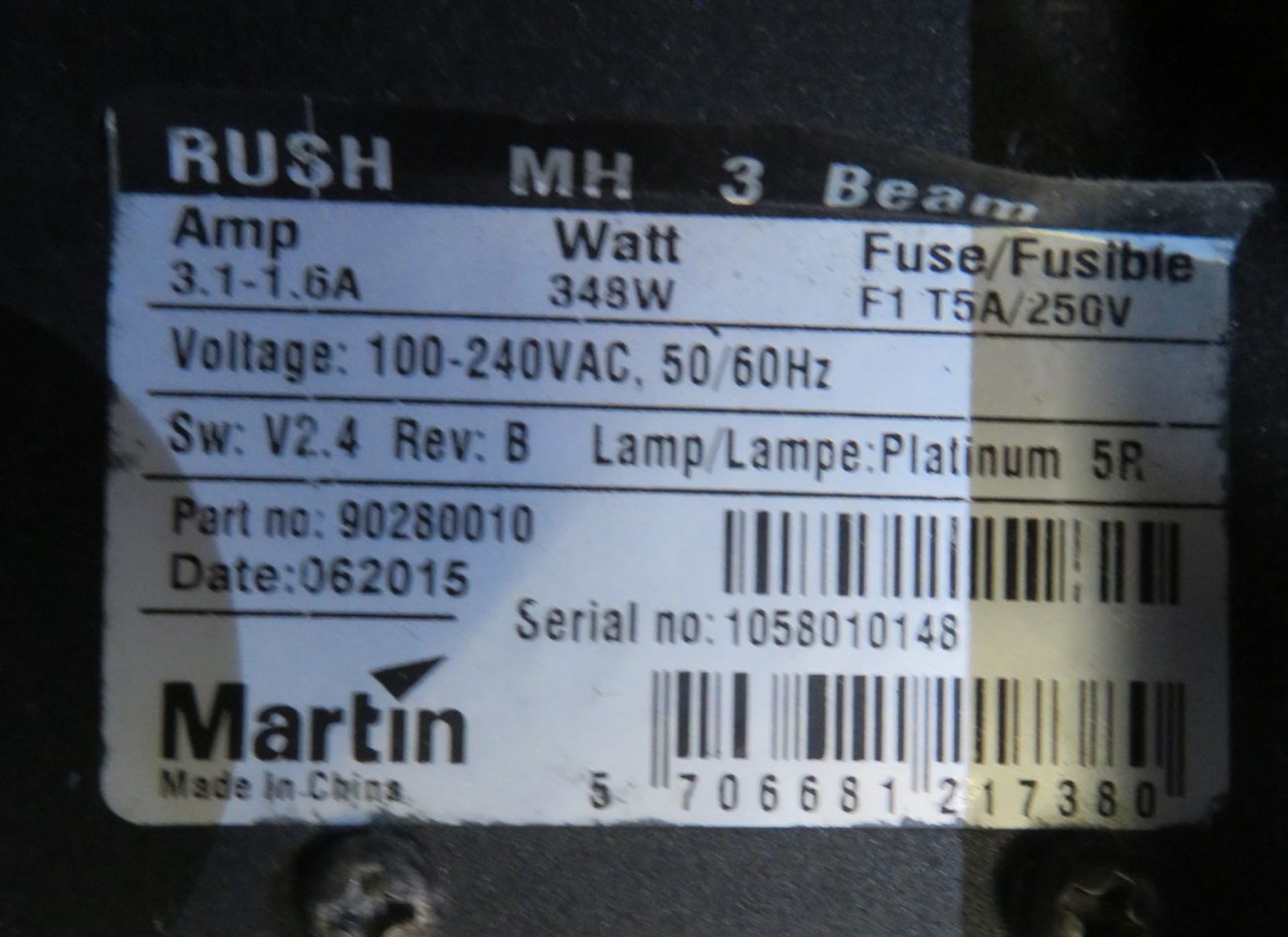 2x Martin Rush MH3 beam in twin flightcase - Image 7 of 9