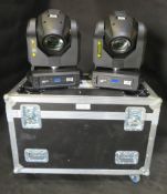 2x Martin Rush MH3 beam in twin flightcase