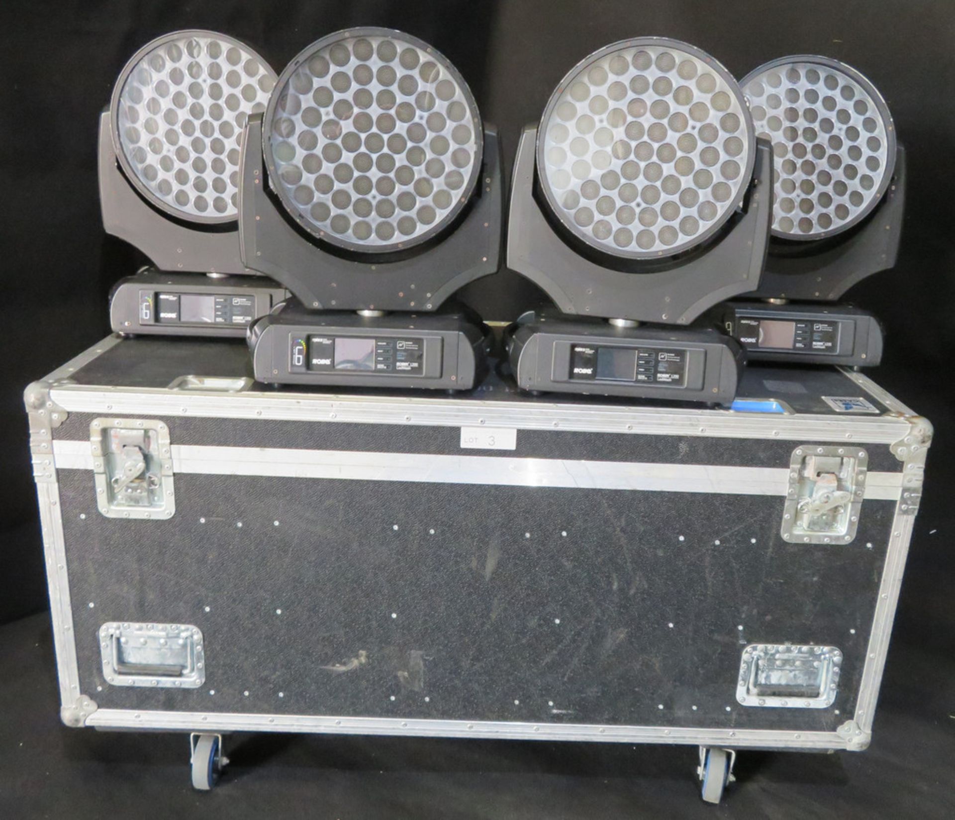 4x Robe Robin 1200 LED wash in 4 way flightcase