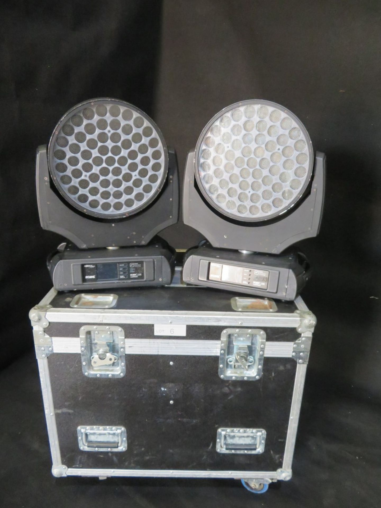 2x Robe Robin 1200 LED wash in 2 way flightcase