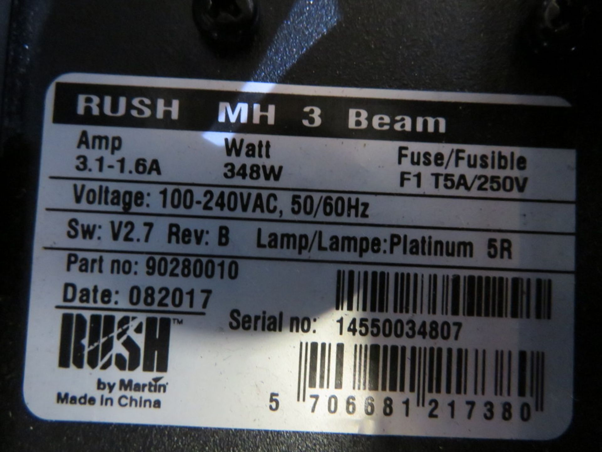 2x Martin Rush MH3 beam in twin flightcase - Image 7 of 9