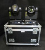 2x Martin Rush MH3 beam in twin flightcase