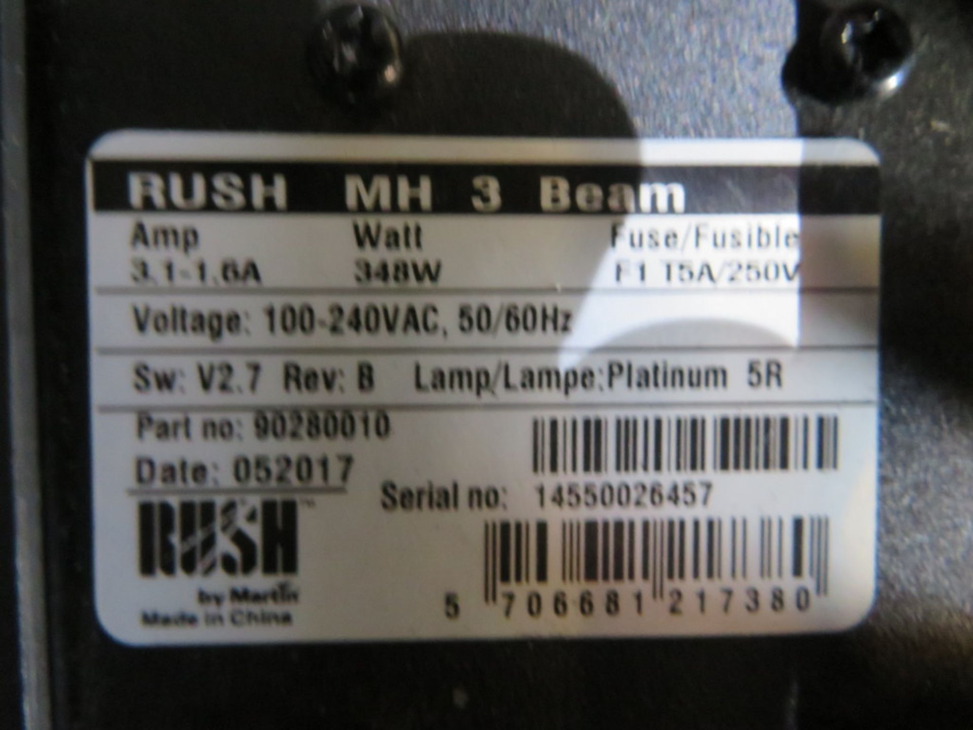 2x Martin Rush MH3 beam in twin flightcase - Image 8 of 10