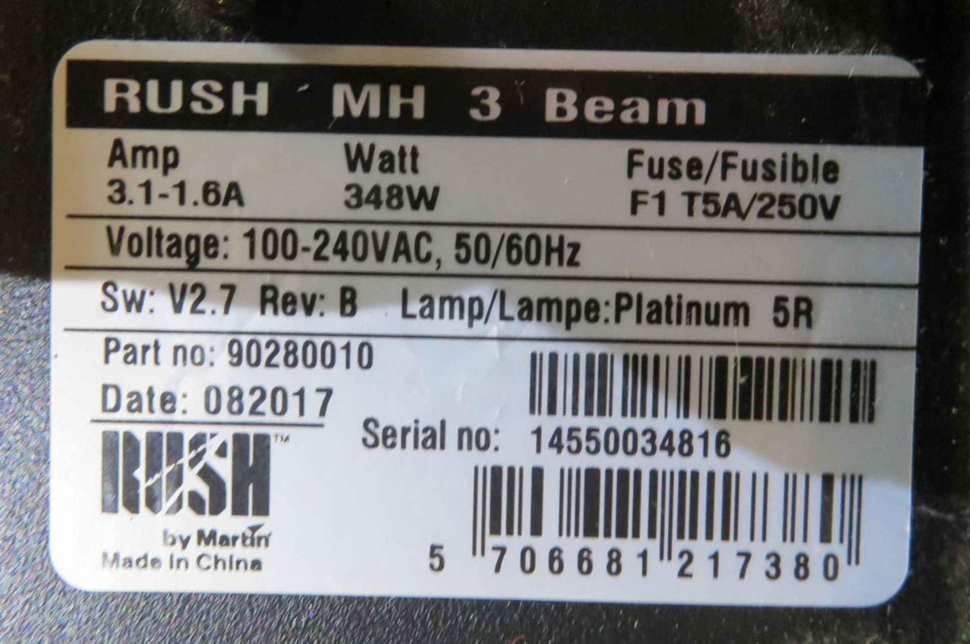 2x Martin Rush MH3 beam in twin flightcase - Image 7 of 9