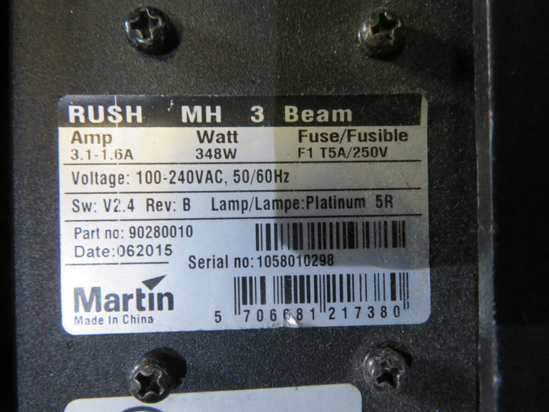 2x Martin Rush MH3 beam in twin flightcase - Image 6 of 8