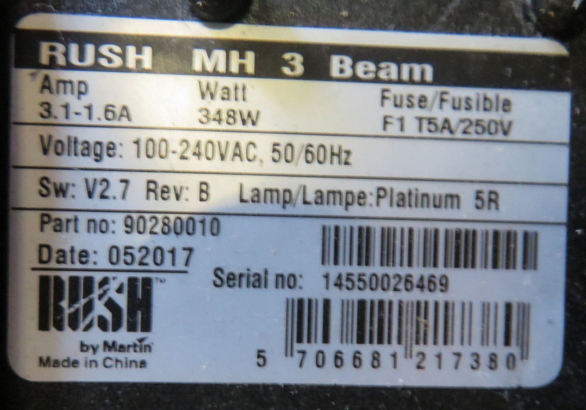 2x Martin Rush MH3 beam in twin flightcase - Image 7 of 9