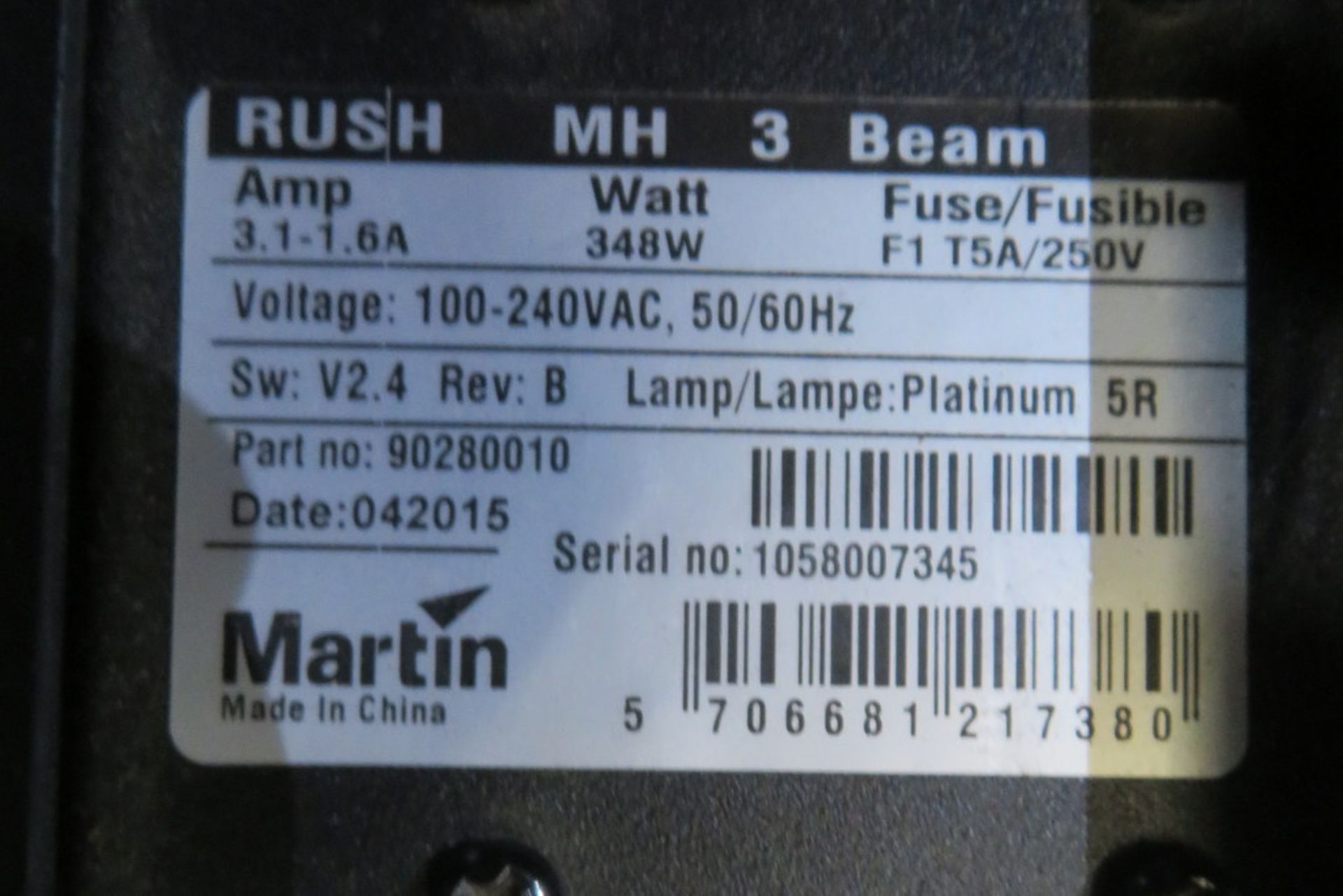 2x Martin Rush MH3 beam in twin flightcase - Image 7 of 9