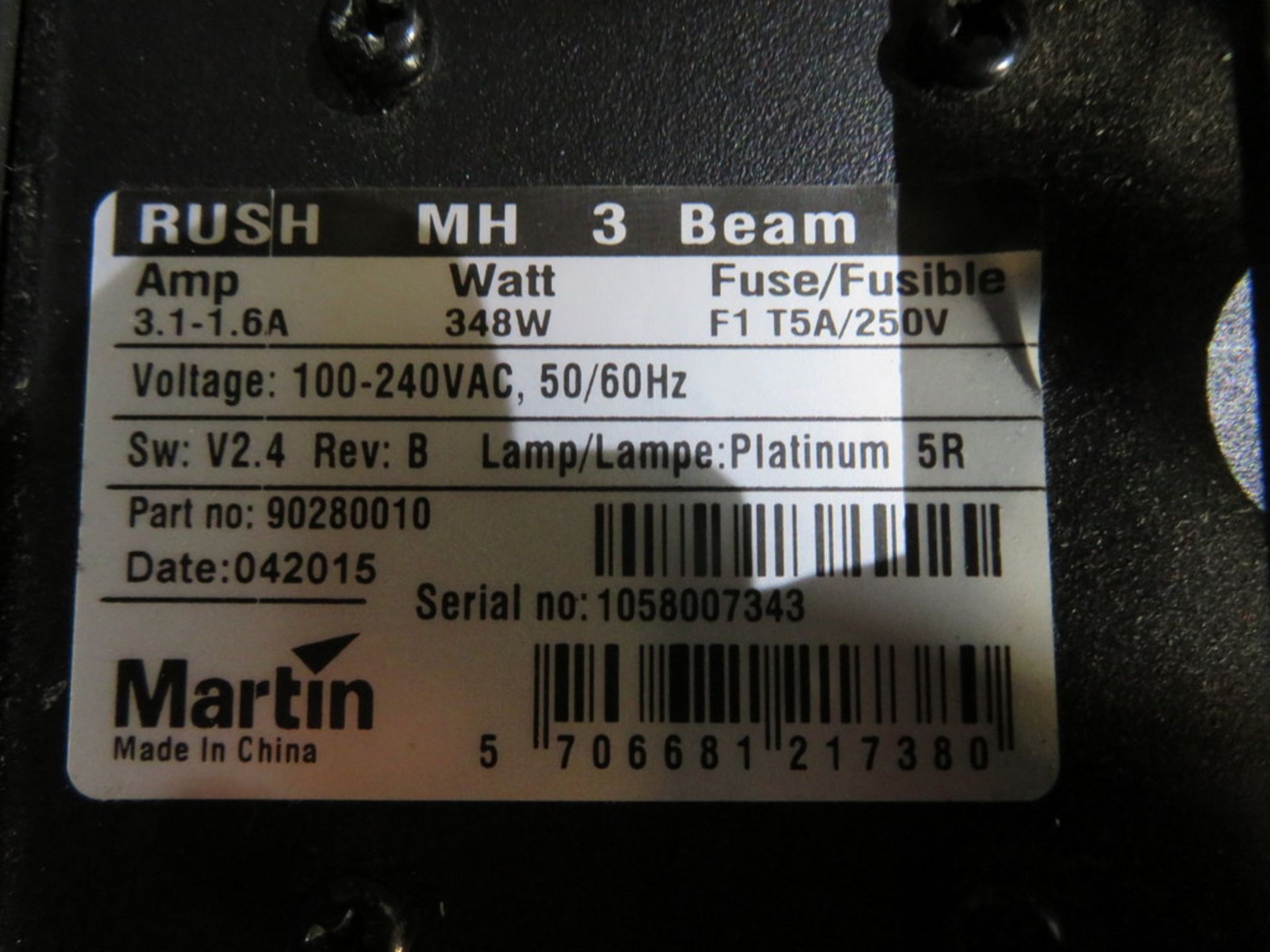 2x Martin Rush MH3 beam in twin flightcase - Image 6 of 8