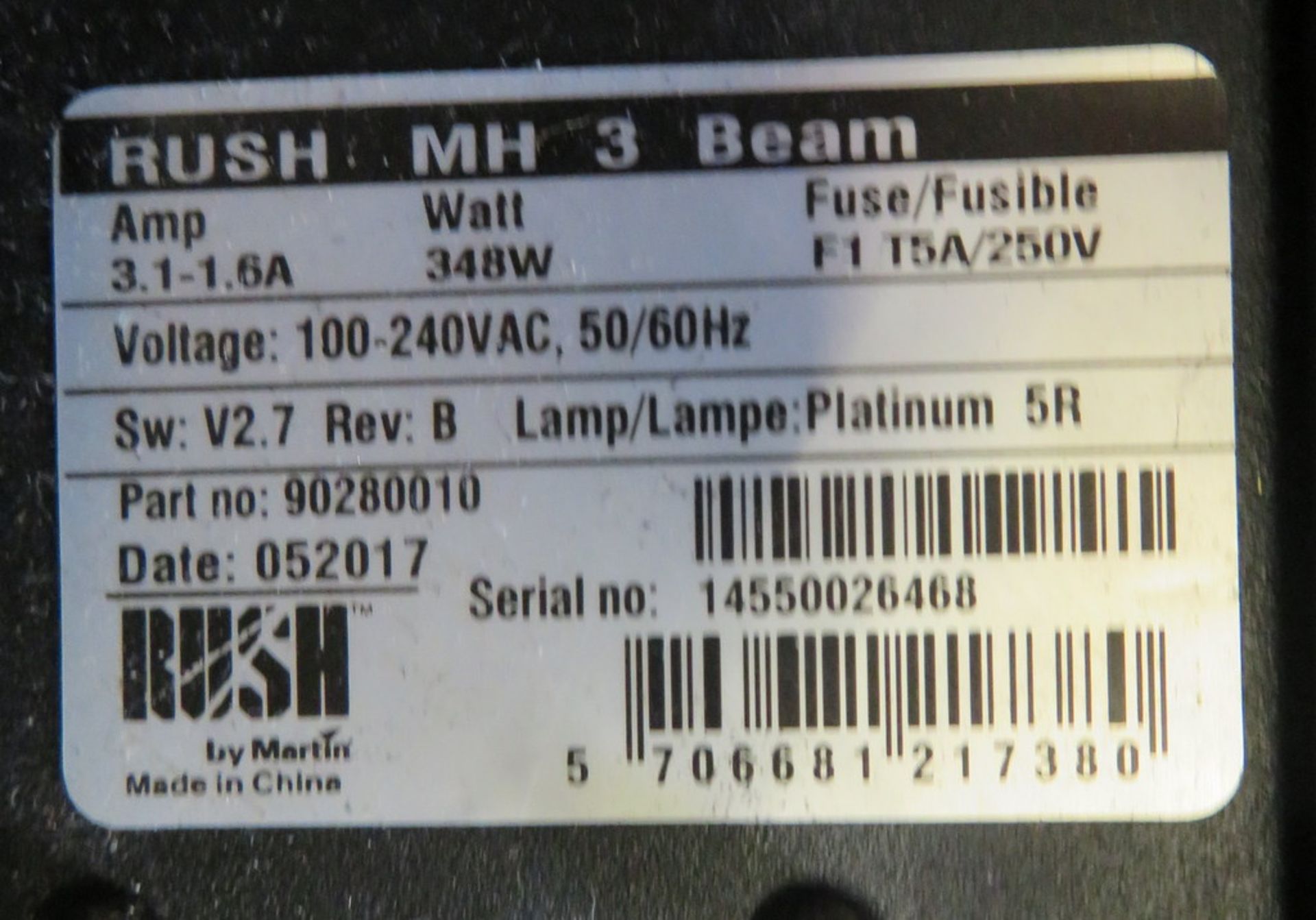 2x Martin Rush MH3 beam in twin flightcase - Image 7 of 9