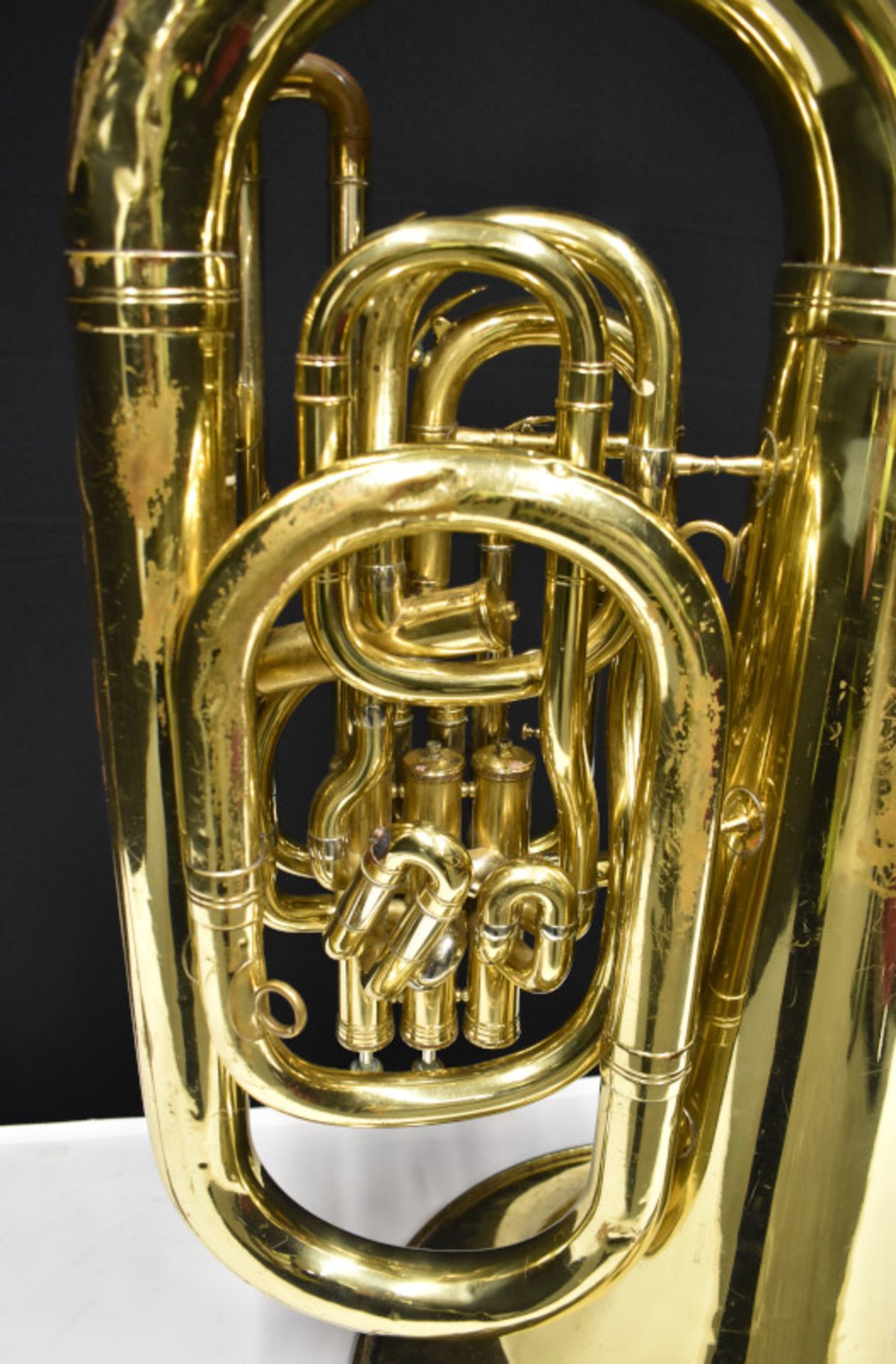 Besson Sovereign 982 Tuba (finger button stuck in place) in Besson case (missing wheel) - - Image 17 of 24