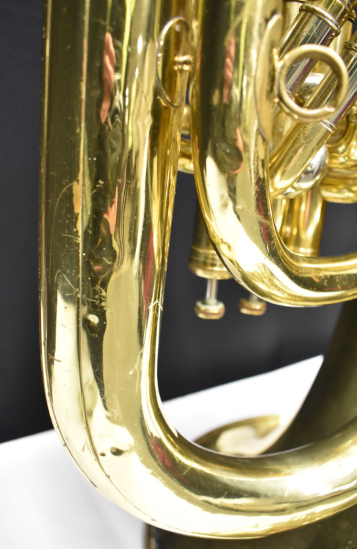 Besson Sovereign 982 Tuba (finger button stuck in place) in Besson case (missing wheel) - - Image 19 of 24