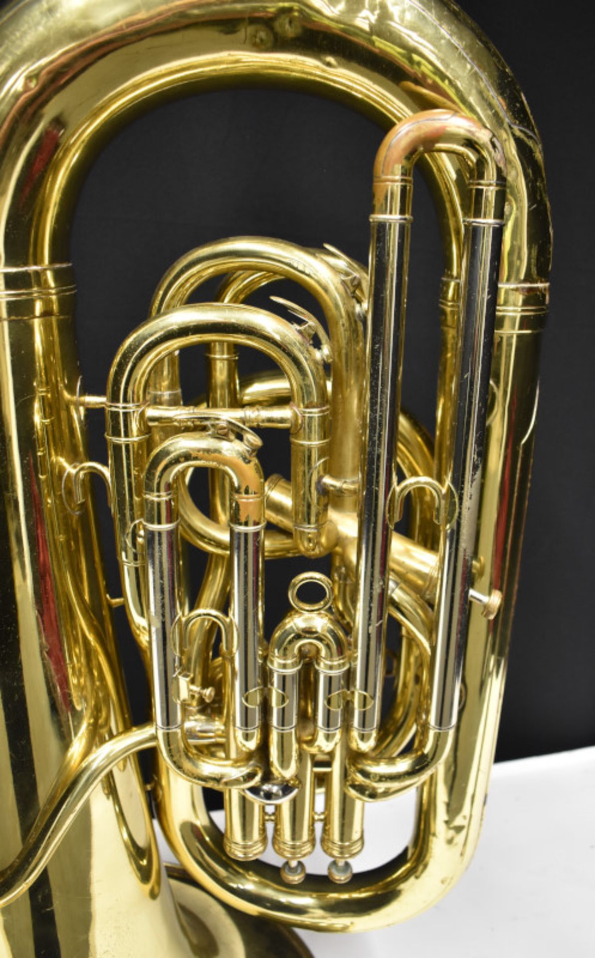 Besson Sovereign 982 Tuba (finger button stuck in place) in Besson case (missing wheel) - - Image 9 of 24