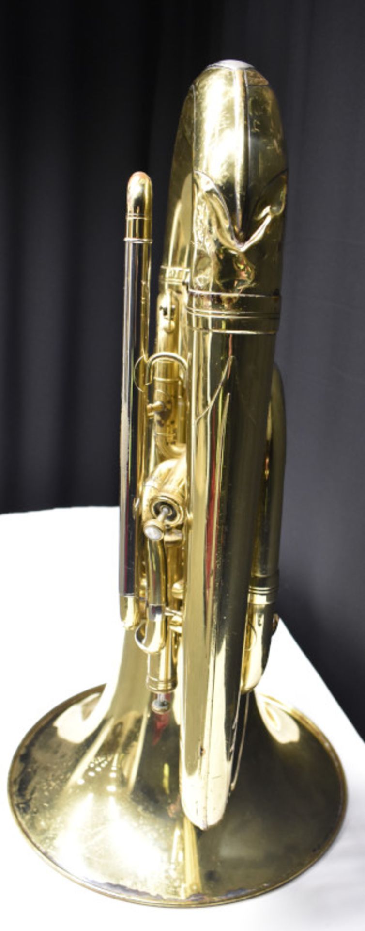 Besson Sovereign 982 Tuba (finger button stuck in place) in Besson case (missing wheel) - - Image 13 of 24