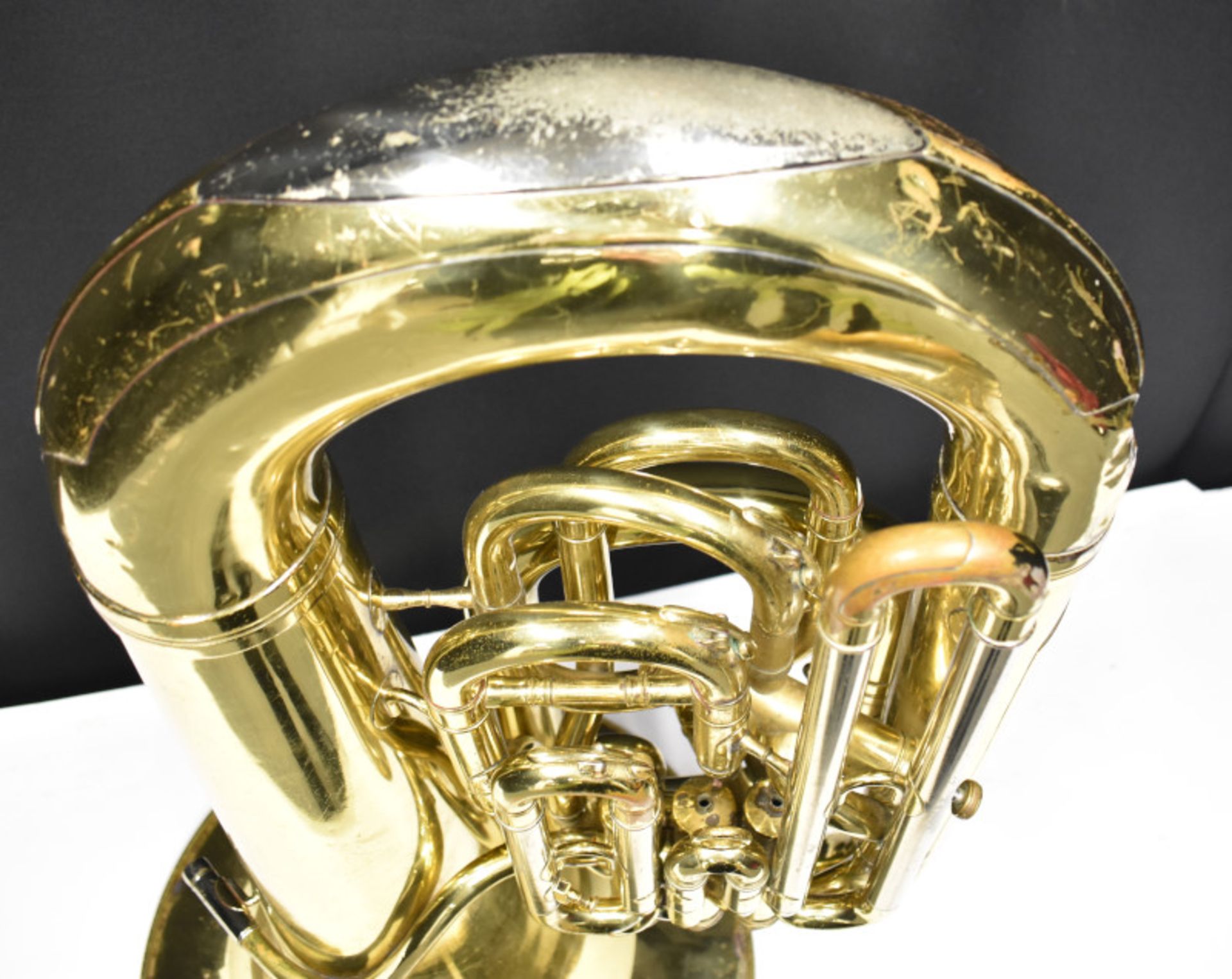 Besson Sovereign 982 Tuba (finger button stuck in place) in Besson case (missing wheel) - - Image 11 of 24