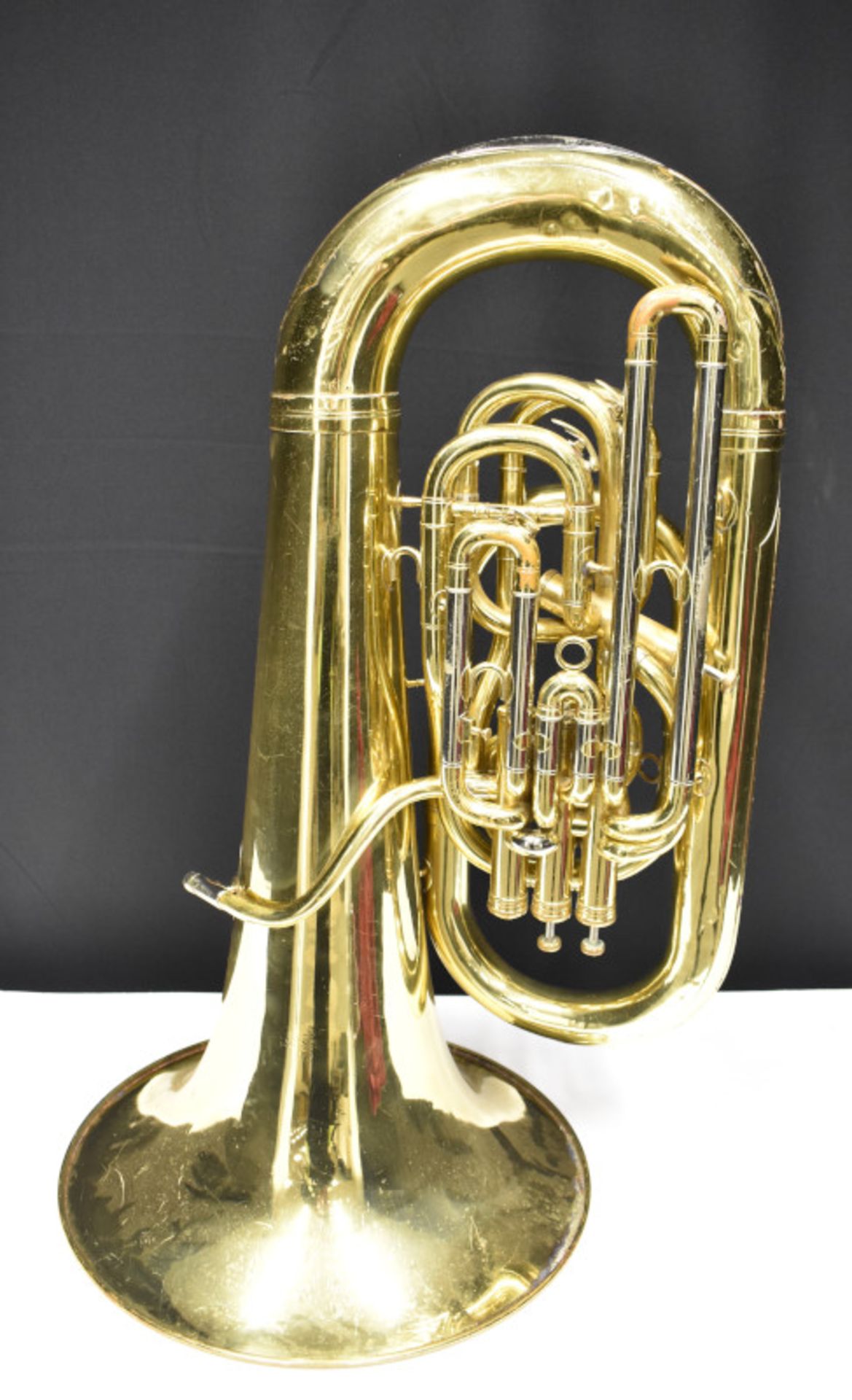 Besson Sovereign 982 Tuba (finger button stuck in place) in Besson case (missing wheel) - - Image 8 of 24