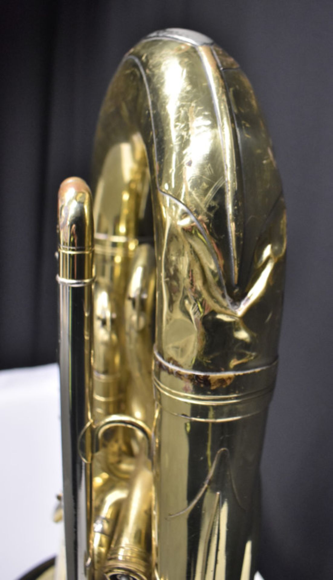 Besson Sovereign 982 Tuba (finger button stuck in place) in Besson case (missing wheel) - - Image 12 of 24