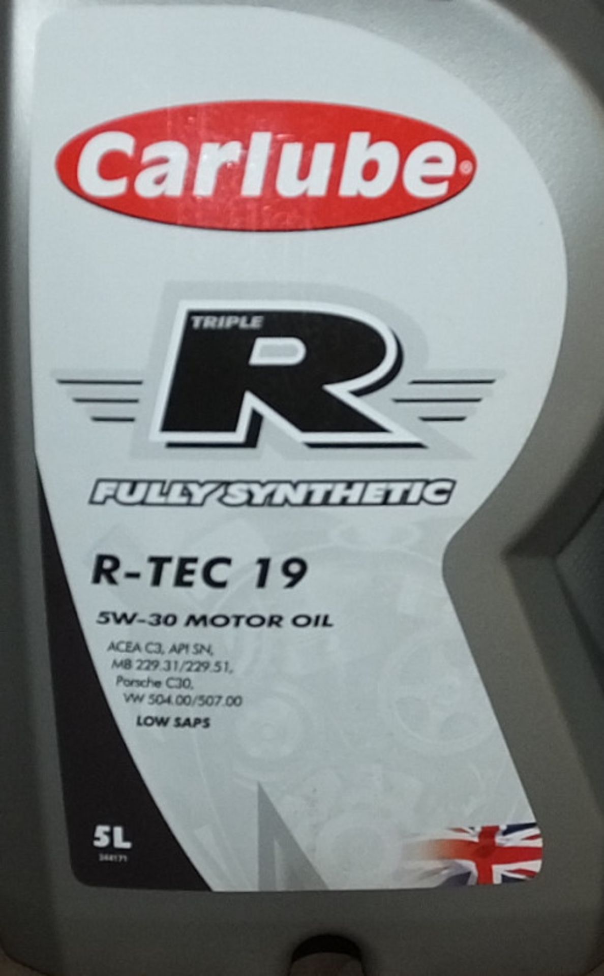 5x Carlube Triple R Fully Synthetic R-TEC 19 5W-30 Motor Oil - 5L - Image 2 of 2