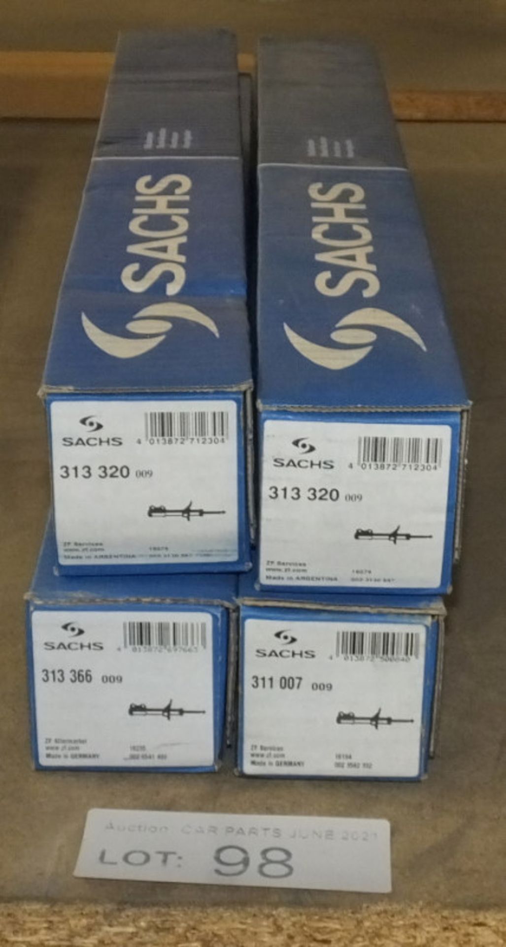 4x Sachs Shock Absorbers - Models - 2x 313 320 009, 313 366 009 & 311 007 009