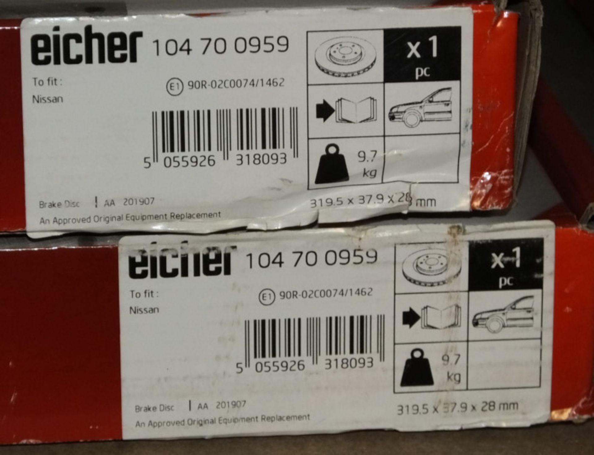 2x Eicher 104 70 0959 Brake Discs - Image 2 of 2