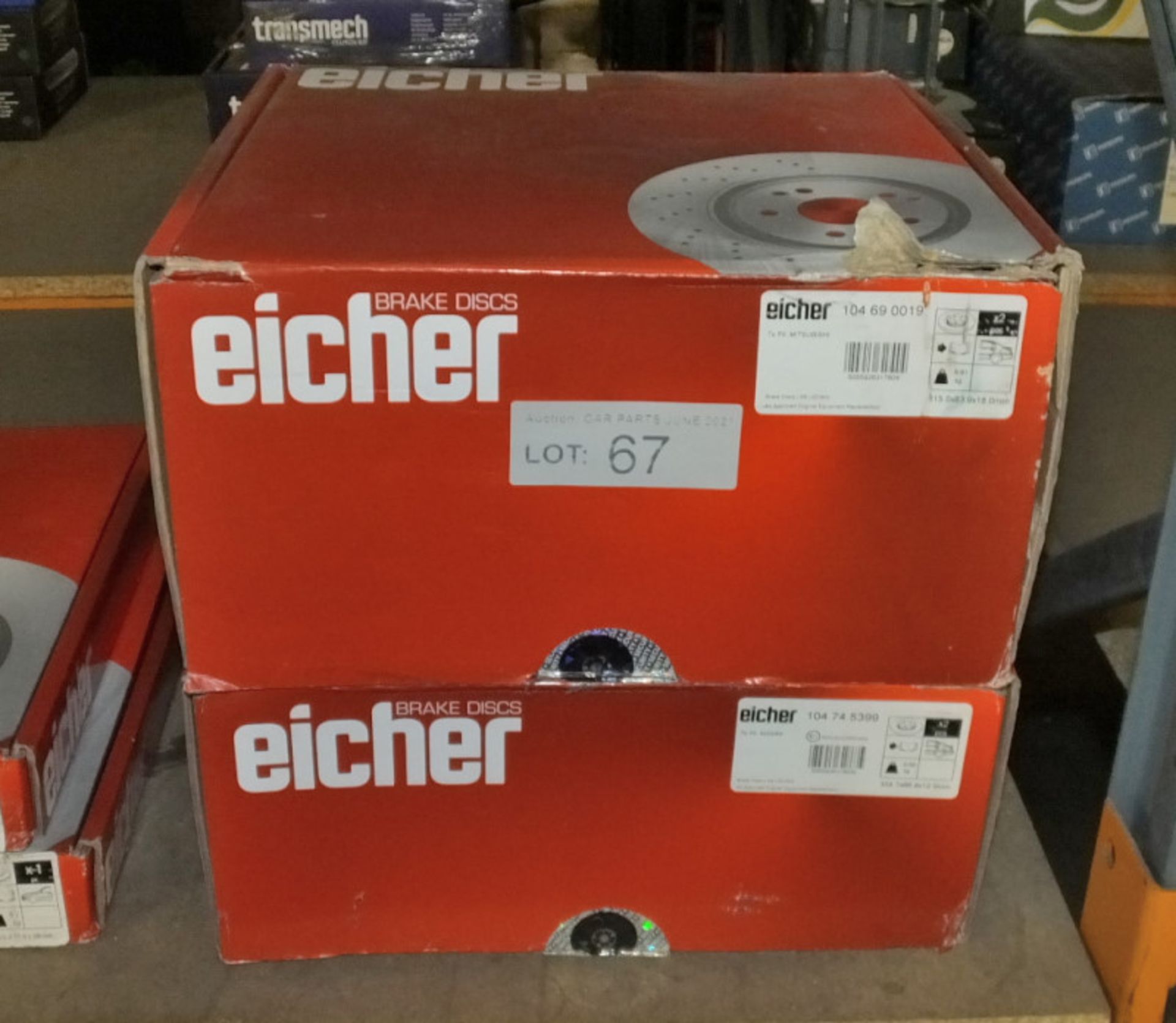 2x Eicher Brake Disc Sets - Models 104 69 0019 & 104 74 5399