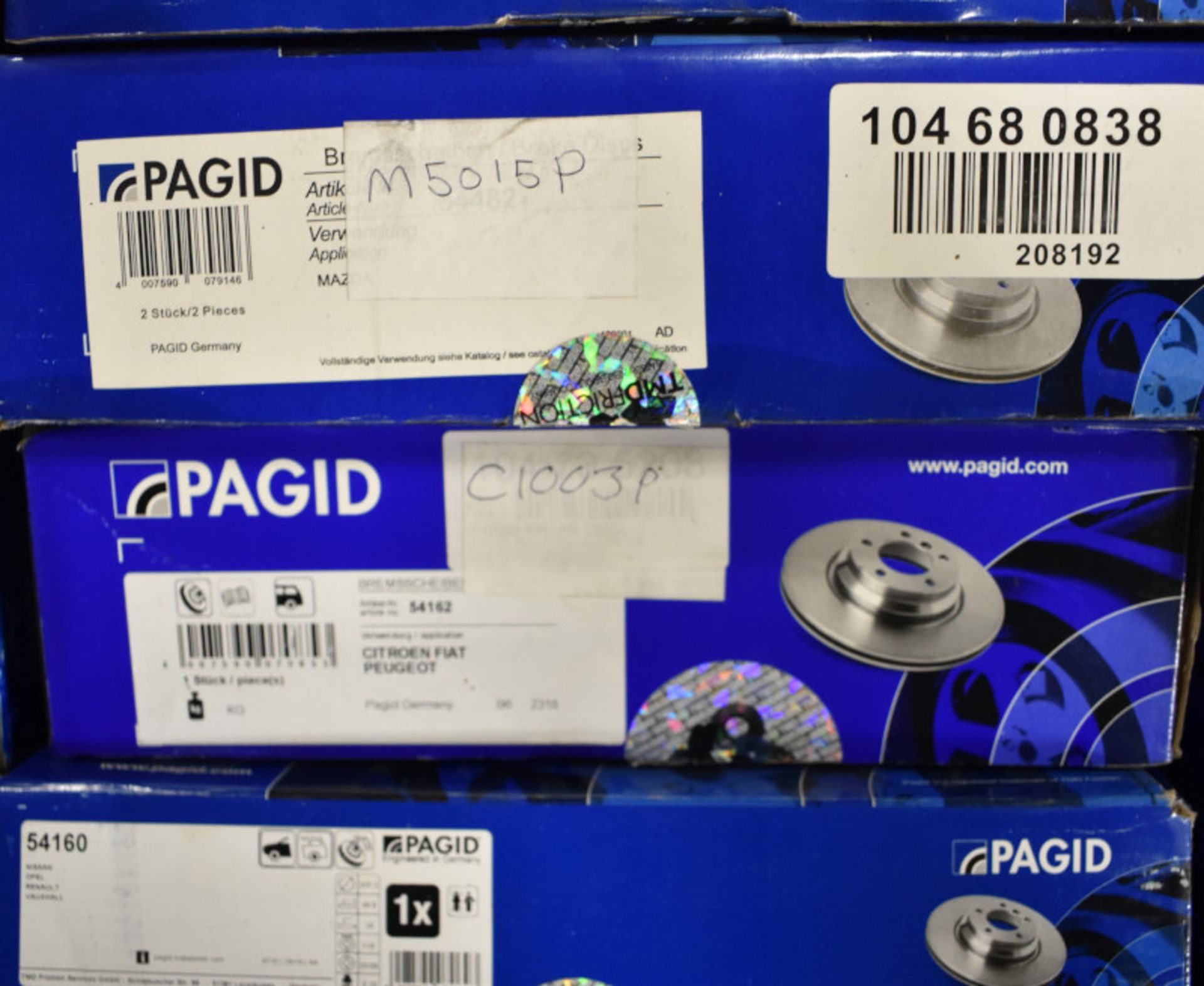 Pagid Brake Disc Sets - Please see pictures for examples of model numbers - Image 8 of 13
