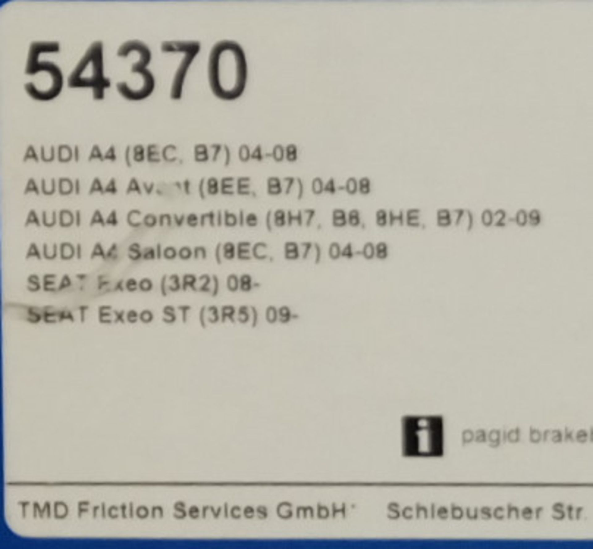 2x Pagid Brake Disc Sets - Models - 54370 & 54598 - Image 2 of 3
