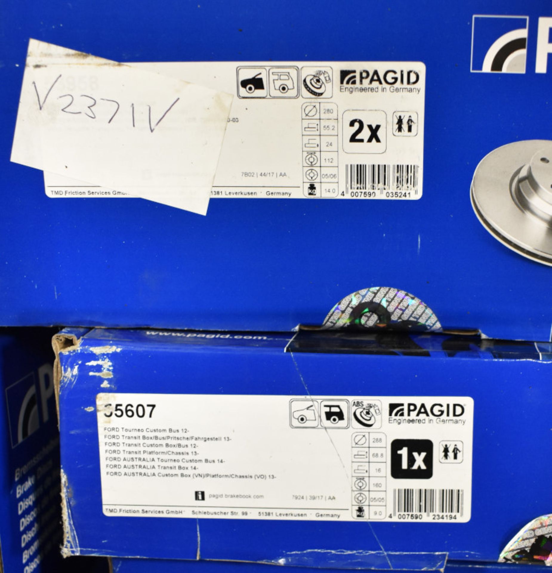 Pagid Brake Disc Sets - Please see pictures for examples of model numbers - Image 6 of 13