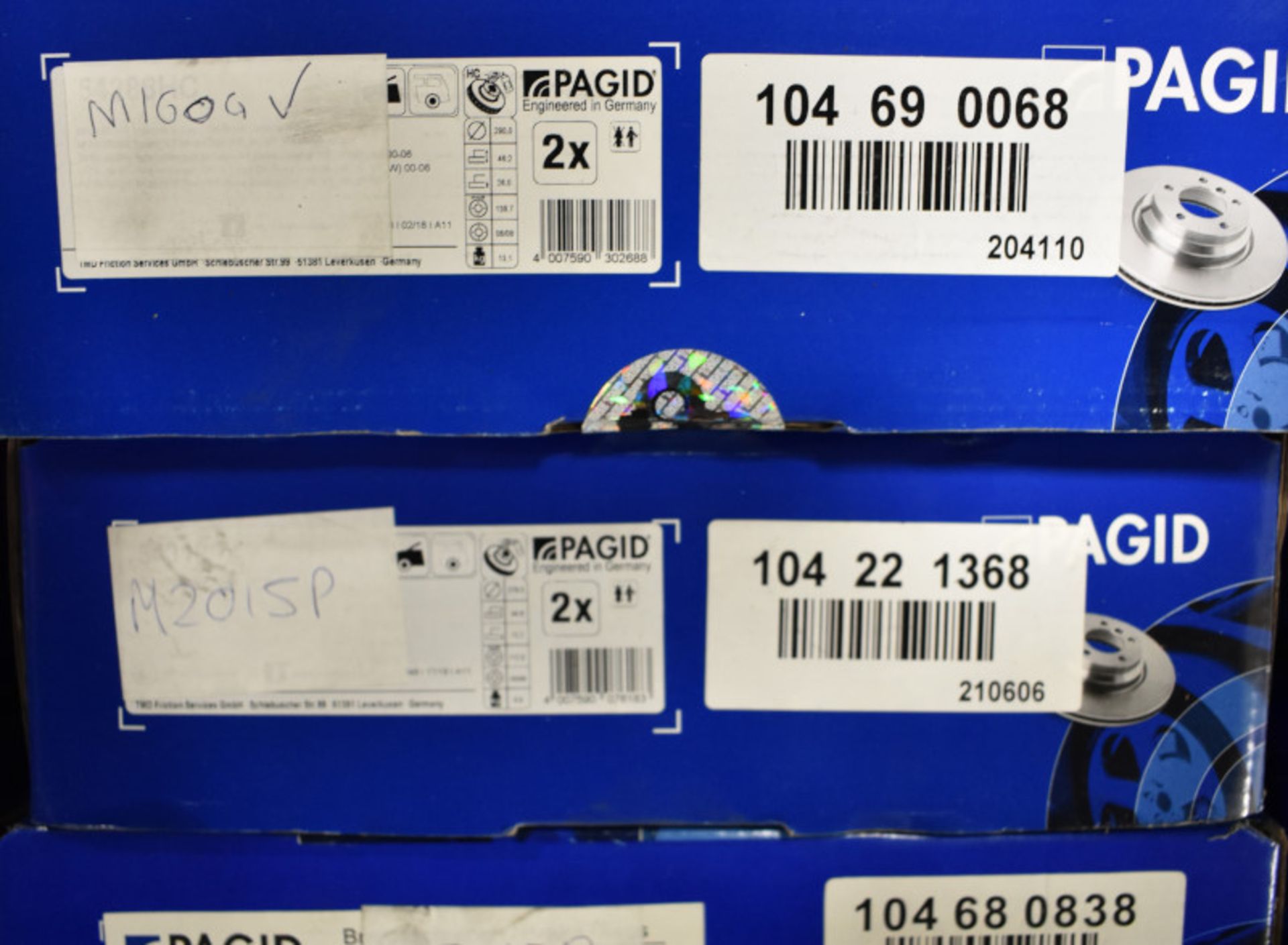 Pagid Brake Disc Sets - Please see pictures for examples of model numbers - Image 7 of 13