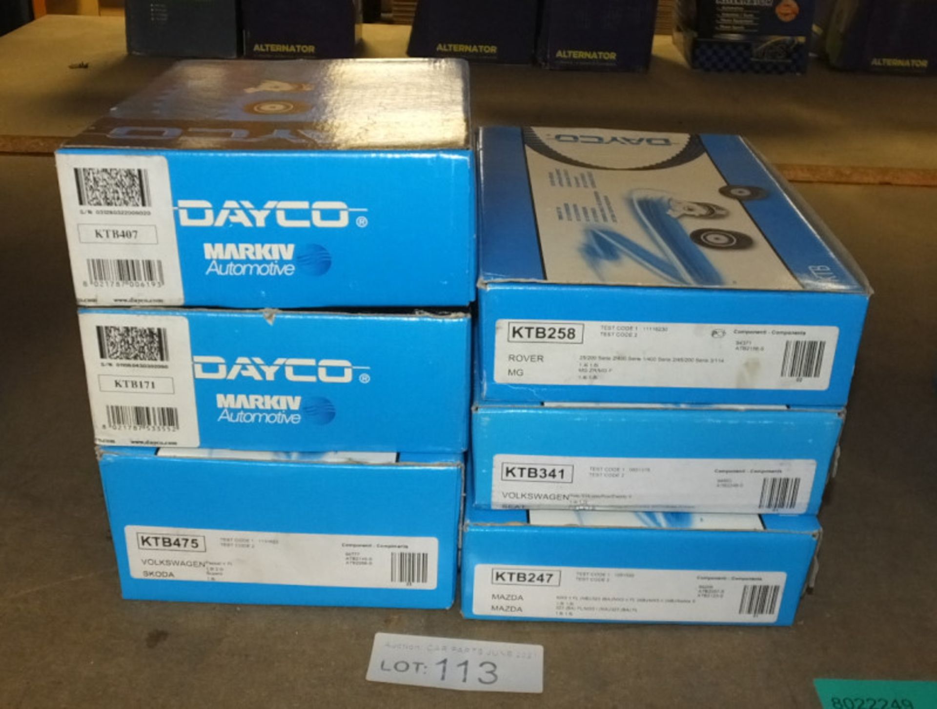 6x Dayco Timing Belt Kits - Please see pictures for model numbers