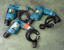 3x Makita 6510LVR Portable Electric Drills - 240v