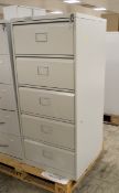 5 Drawer Metal Filing Cabinet - W 640mm x D 660mm x H 1450mm