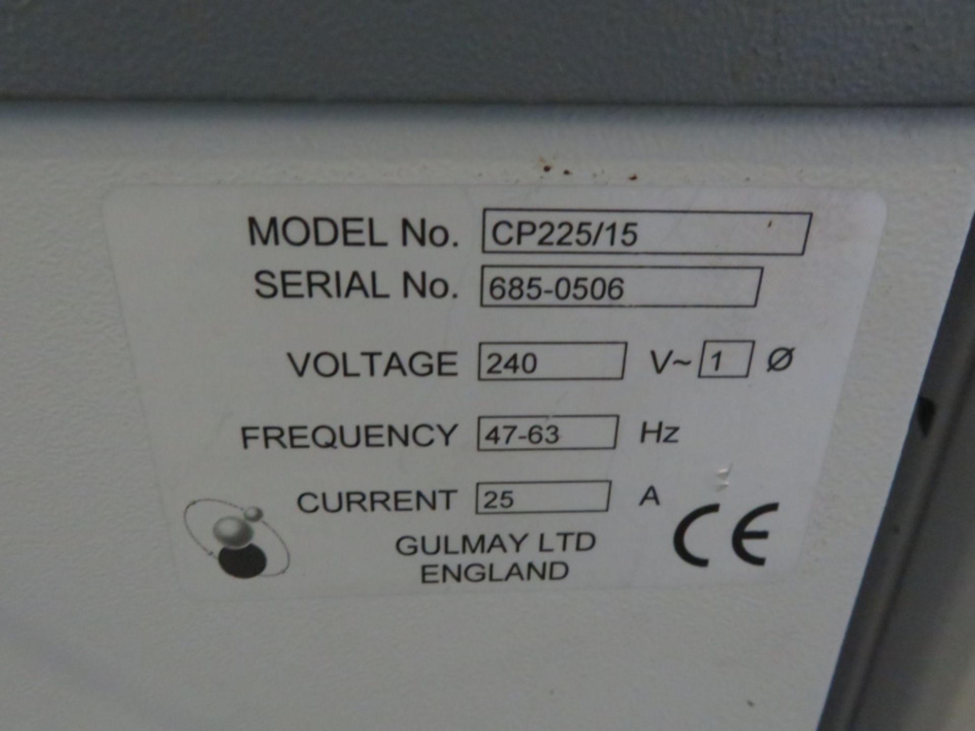 Gulmay LTD CP225/15 X-ray Generator Unit - 240V 47-63Hz 25A - Image 3 of 3