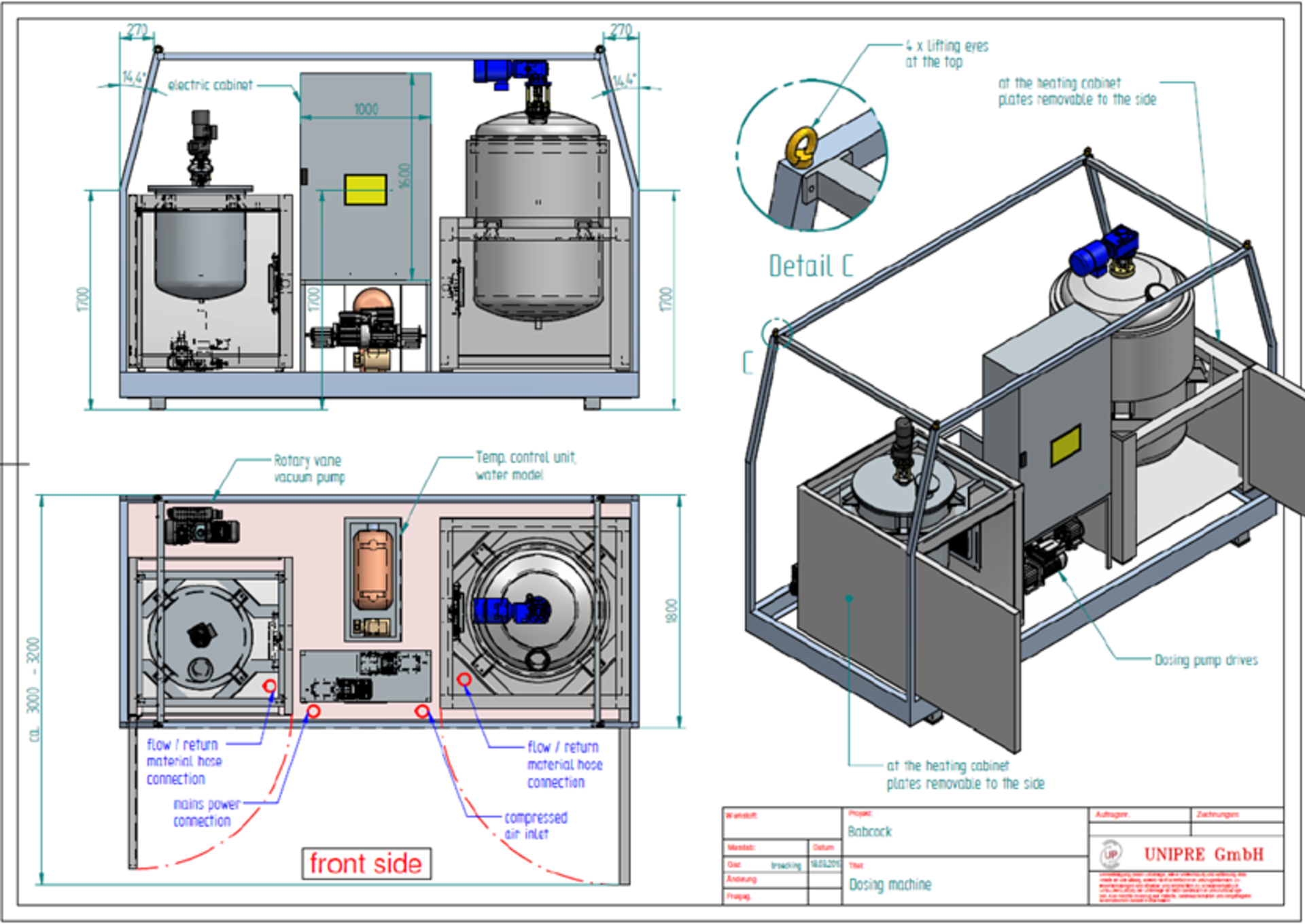 Unipre Europe Large Mixing Machine - L4000 x W1860 x H2900mm - Make & Model: Unipre type GP24-HD - Image 4 of 11