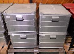 4x Zarges Aluminium Storage Cases L 790mm x W 590mm x H410mm