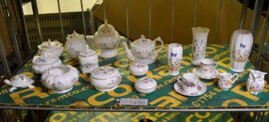 Aynsley Fine Bone China Assortment - Coffee Can, Saucer, Tea pot, Pagoda Box, Bowls, Jars