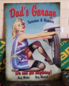 700mm x 500mm tin sign - Dad's garage