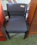 3x Blue Fabric Chairs