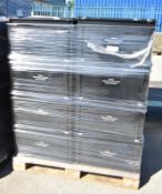 16x Black Plastic Tote Boxes With Lids L 600mm x W 400mm x H 340mm