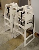 4x Wooden restaurant high chairs