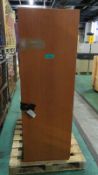 2x Wooden Effect Cabinets - L600 x D600 x H1765mm (damaged handle and scratched door)