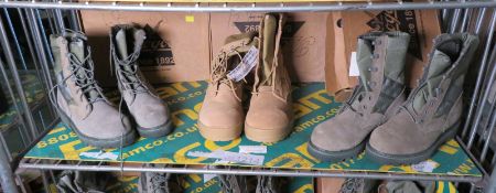 3x Pairs Hot Weather Boots (6 R - Sage, 12.5 R - Desert Tan, 7 R - Sage)