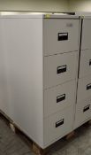 Metal 4-Drawer Filing Cabinet - W 470mm x D 620mm x H 1320mm